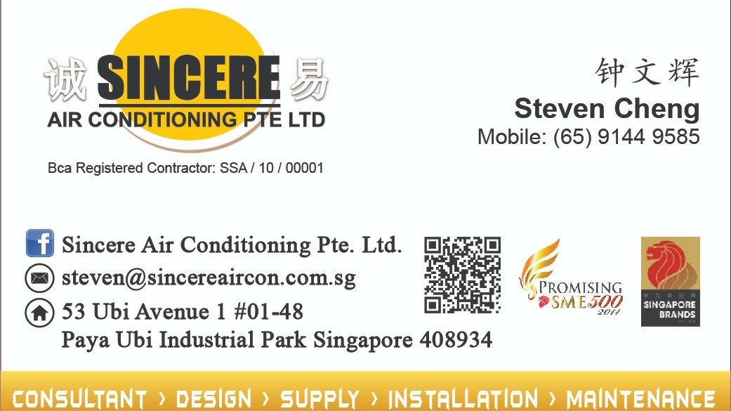 Sincere Air Conditioning Pte Ltd completed work